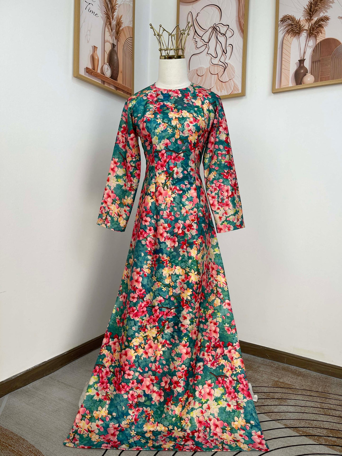 H407 1766 Áo only - Áo dài lụa kim sa phú quý