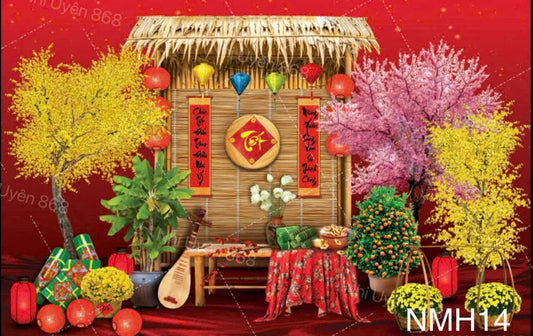 Super High Quality Back Drop. Code (NMH14) for Tet Vietnamese New Year