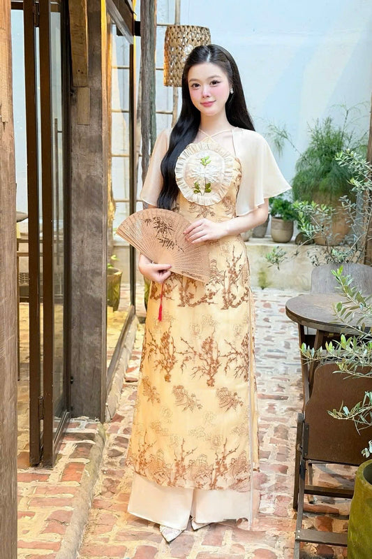 M308 Áo + quần - Áo dài cách tân yếm choàng