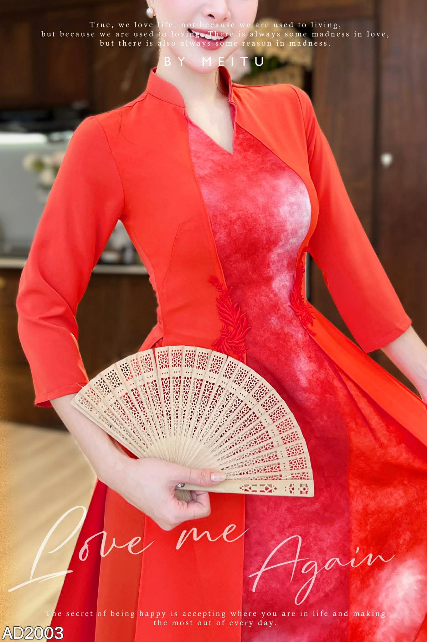 AD2003 4204 Áo only không quần - Áo Dài ngọn lửa đỏ