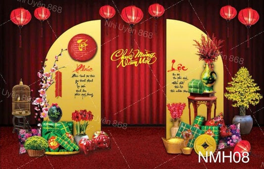 Super High Quality Back Drop. Code (NMH08) for Tet Vietnamese New Year