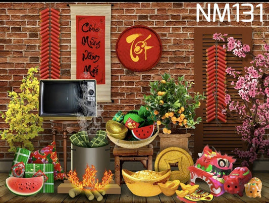 Super High Quality Back Drop. Code (NM131) for Tet Vietnamese New Year