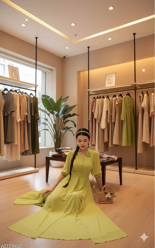 AD2860 Áo only - Áo dài tơ 4 tà cách điệu nhiều màu
