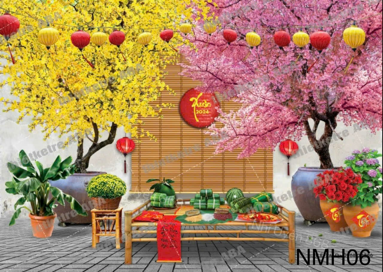 Super High Quality Back Drop. Code (NMH06) for Tet Vietnamese New Year