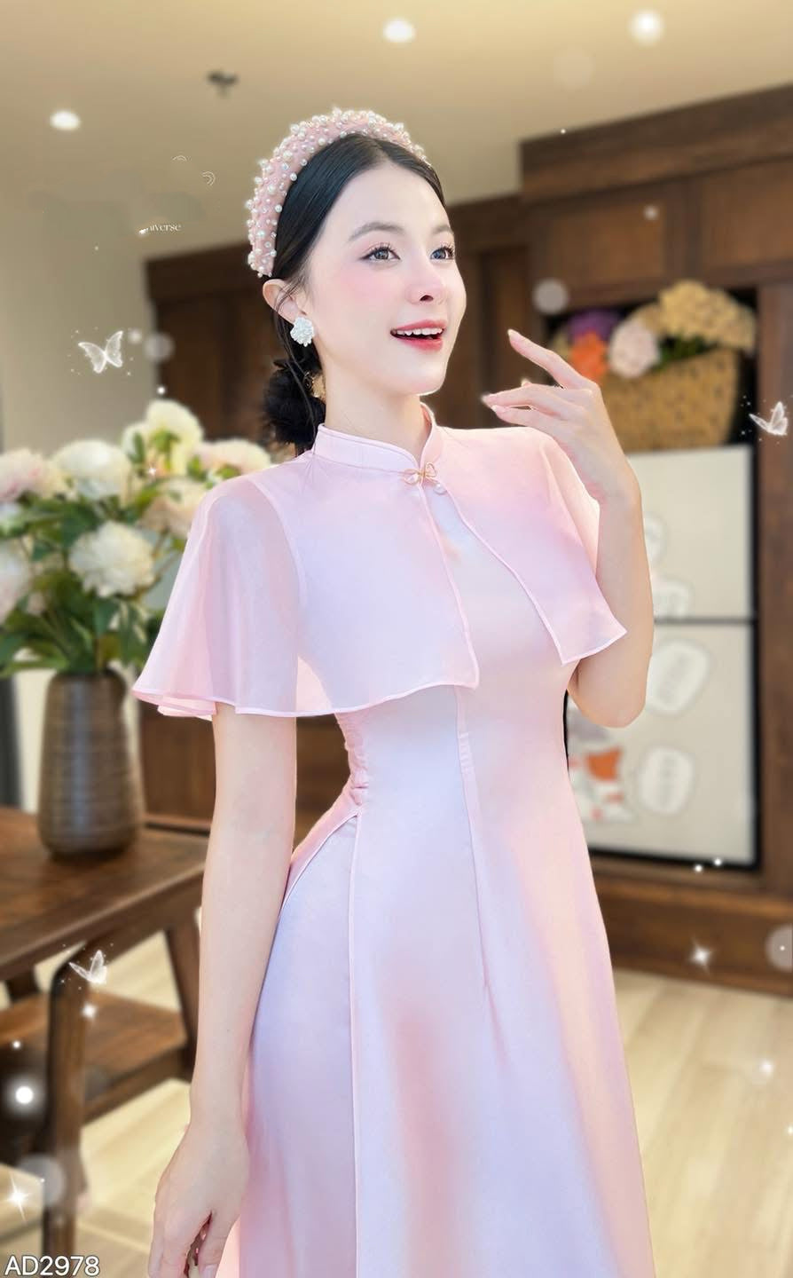 AD2978 Áo only - Áo Dài Liền Choàng Song Tử