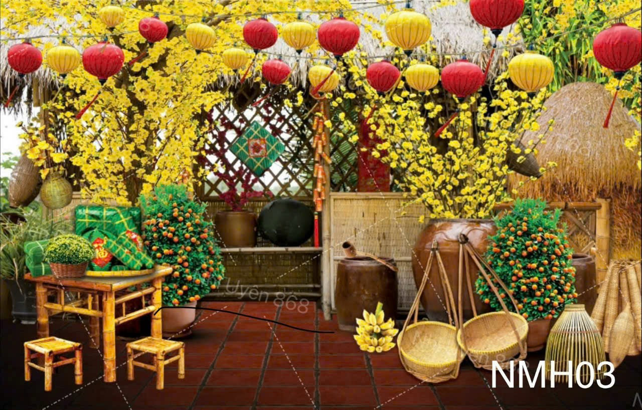 Super High Quality Back Drop. Code (NMH03) for Tet Vietnamese New Year