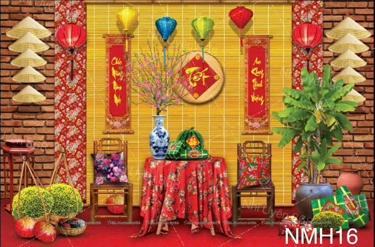 Super High Quality Back Drop. Code (NMH16) for Tet Vietnamese New Year