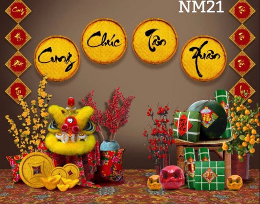 Super High Quality Back Drop. Code (NM21) for Tet Vietnamese New Year