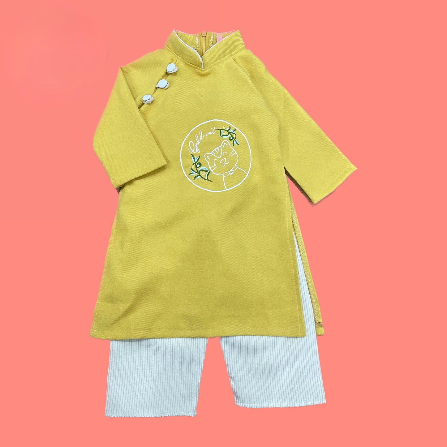 BT25 BT24 Áo + quần - Áo dài bé trai/gái nhung tăm thêu