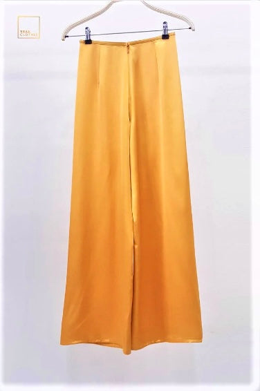 QT101 6240 Quần suông lụa ngọc trai màu gold