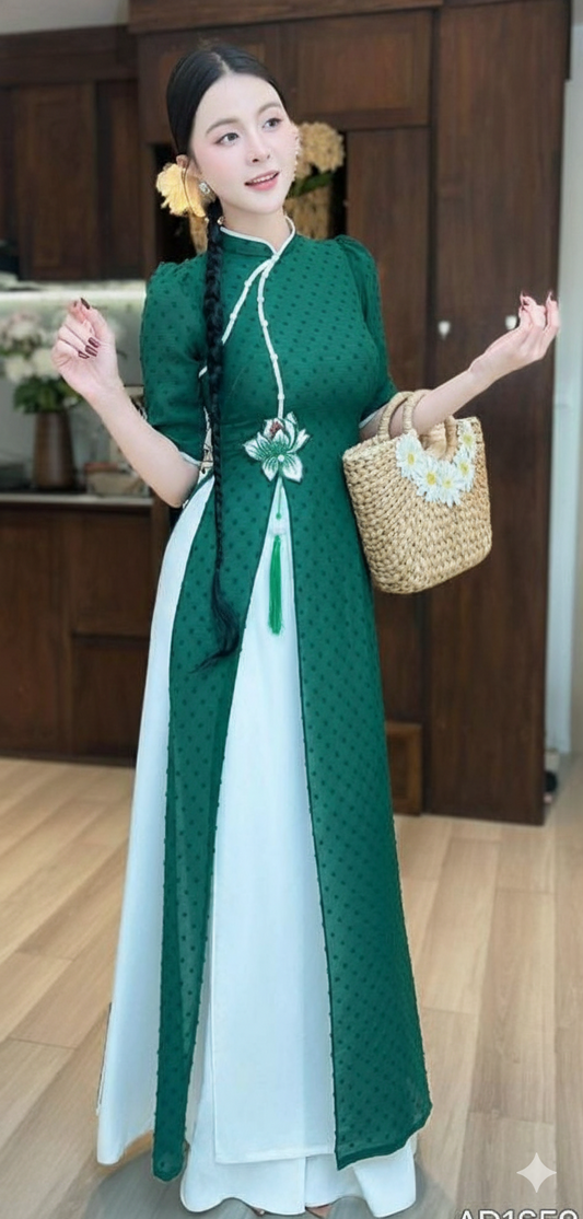 AD1659 2269- Áo Dài only Sen Thêu 3D 4T