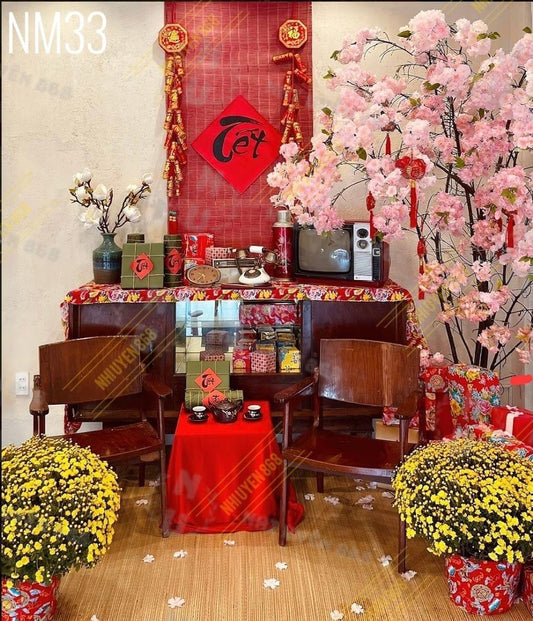 Super High Quality Back Drop. Code (NM33) for Tet Vietnamese New Year