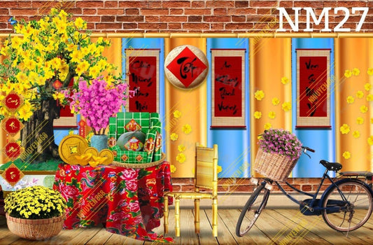 Super High Quality Back Drop. Code (NM27) for Tet Vietnamese New Year