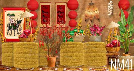 Super High Quality Back Drop. Code (NM41) for Tet Vietnamese New Year