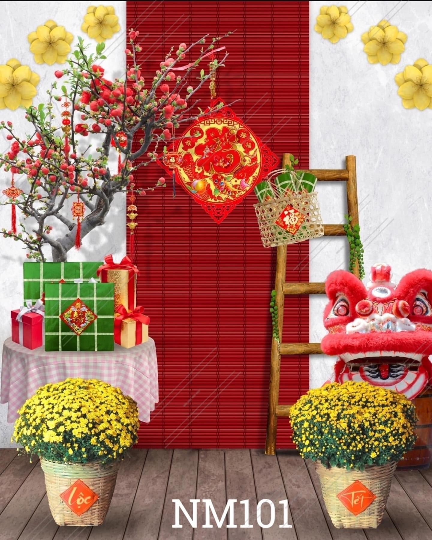 Super High Quality Back Drop. Code (NM101) for Tet Vietnamese New Year