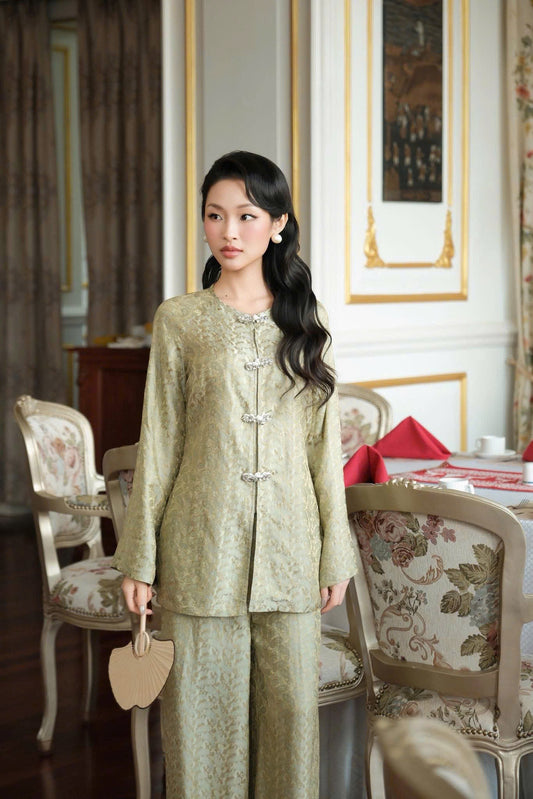 BB201 3998 - Set bà ba lụa nha xá lông công