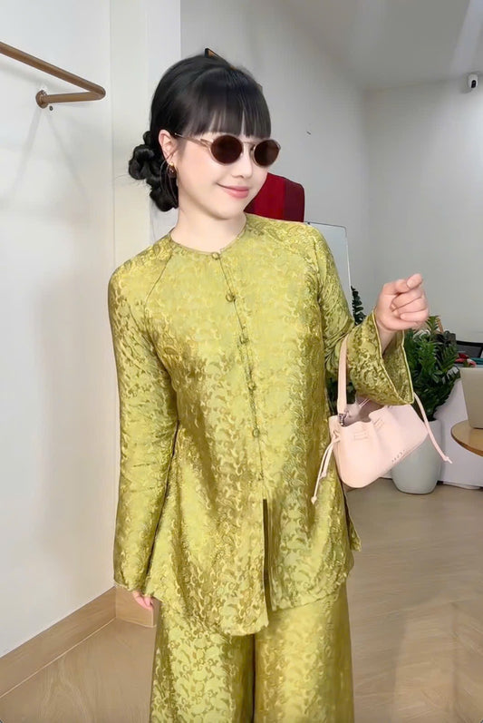 BB200 4001 - Set bà ba lụa nha xá lông công