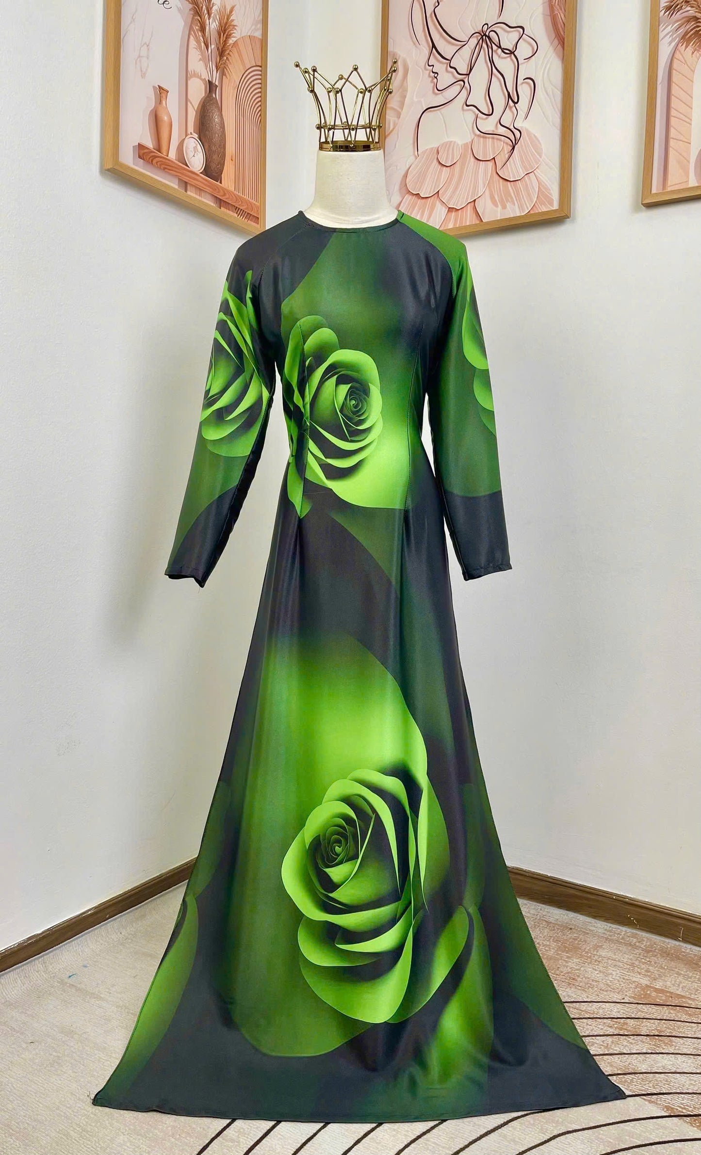 H724 4012 Áo only no pants - Áo dài lụa ánh sao