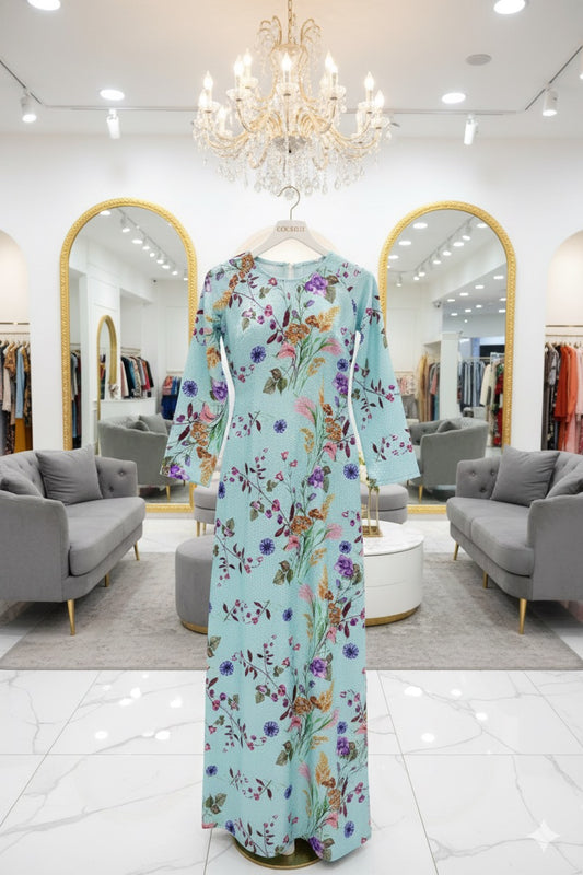 H289 1480 Áo only - Áo dài lụa gấm in 3D