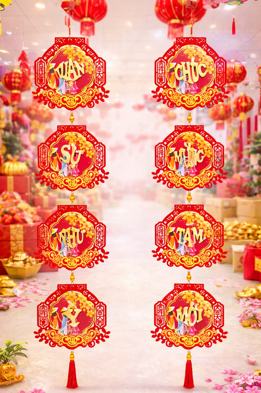 Tet18 - set 2 câu đối dài Chúc mừng năm mới Vạn sự như ý