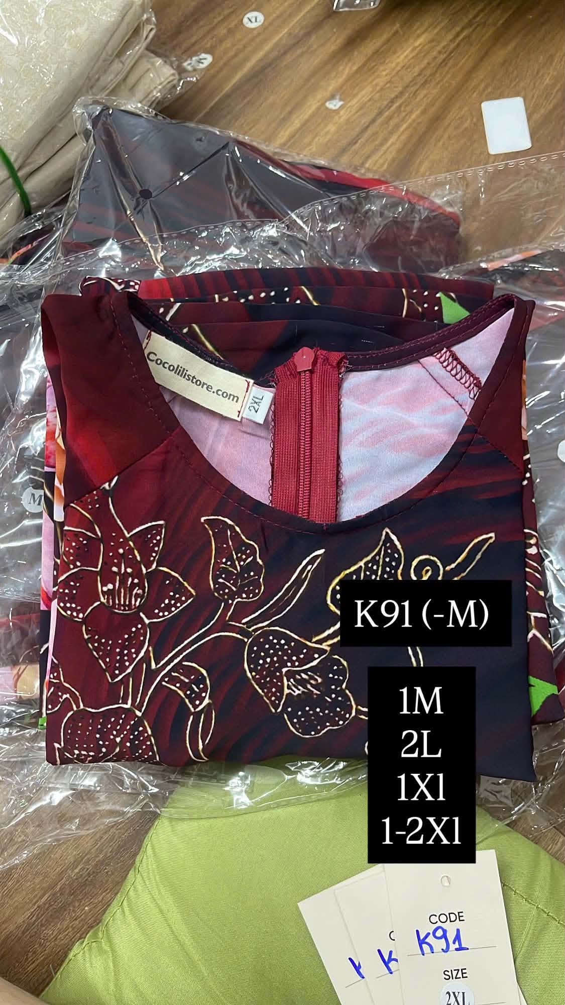 K91 Áo only no pants - Áo dài dáng truyền thống chiết li eo