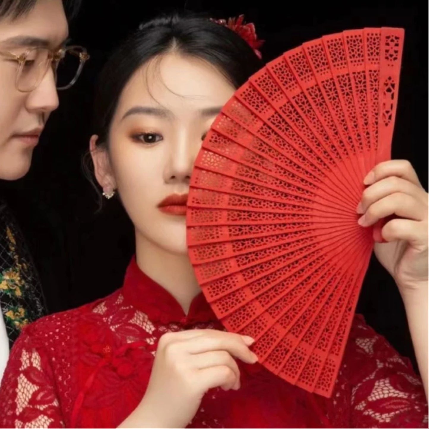 2210 Quạt gỗ nhiều màu cầm tay chụp ảnh