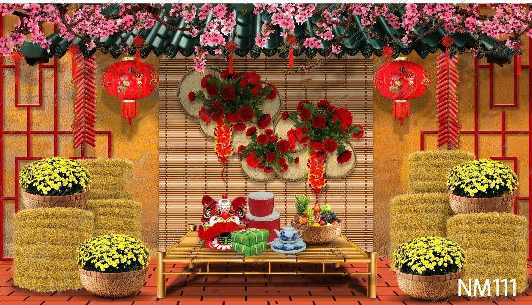 Super High Quality Back Drop. Code (NM111) for Tet Vietnamese New Year