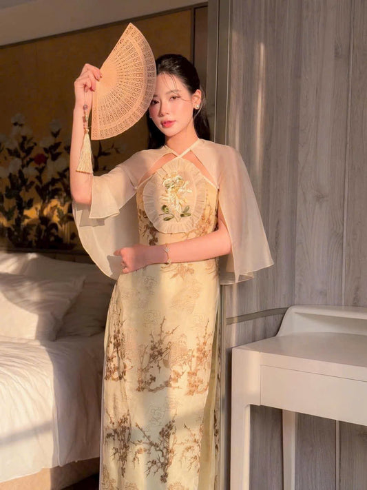 T437 only áo - Áo dài cách tân tay cách điệu