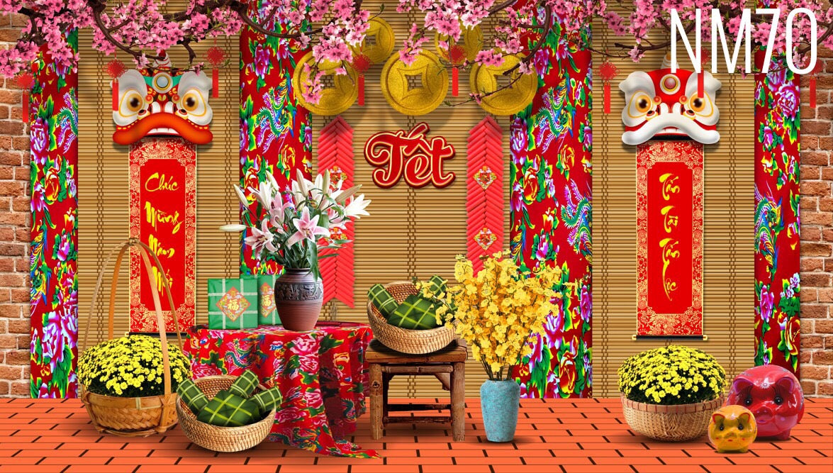 Super High Quality Back Drop. Code (NM70) for Tet Vietnamese New Year