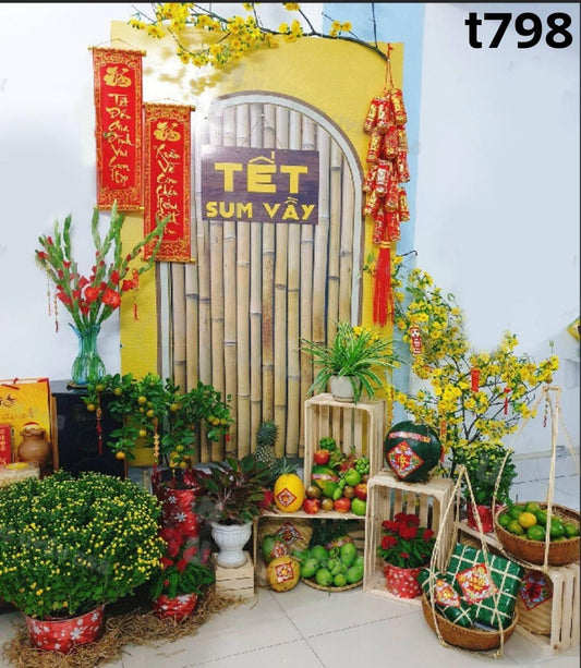 Super High Quality Back Drop. Code (T798) for Tet Vietnamese New Year