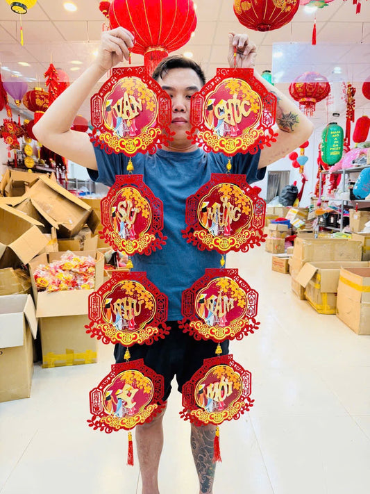 Tet18 - set 2 câu đối dài Chúc mừng năm mới Vạn sự như ý