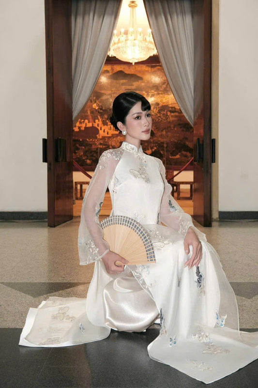 L971 Áo only - Áo tơ bướm 4 tà