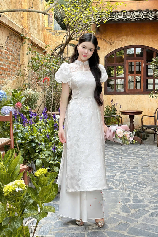 TN90 5011 Áo only no pants - Áo dài cách tân tay bồng