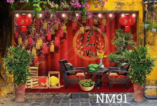 Super High Quality Back Drop. Code (NM91) for Tet Vietnamese New Year