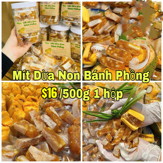 Mít dừa non bánh phồng