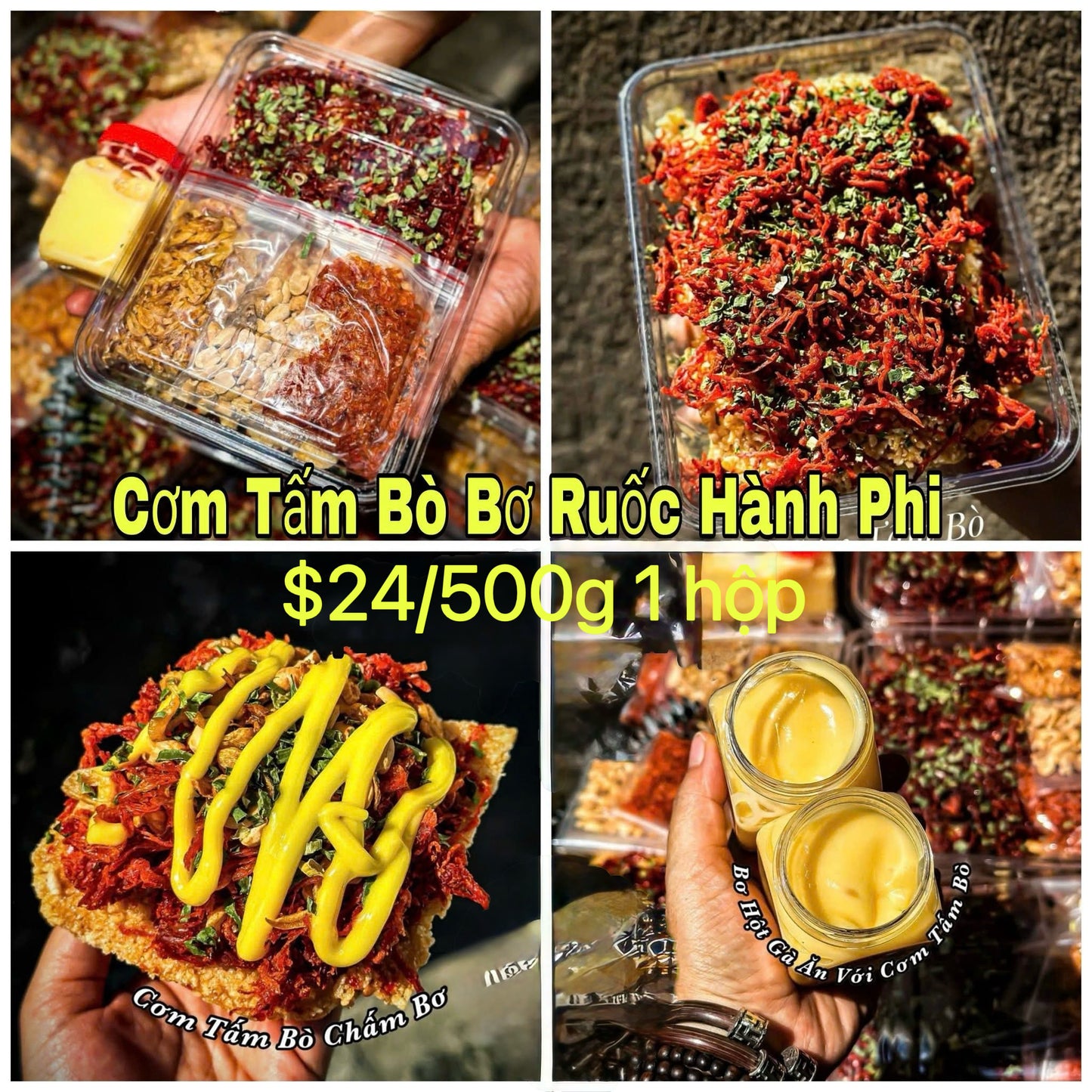 Cơm tấm bò bơ ruốc hành phi