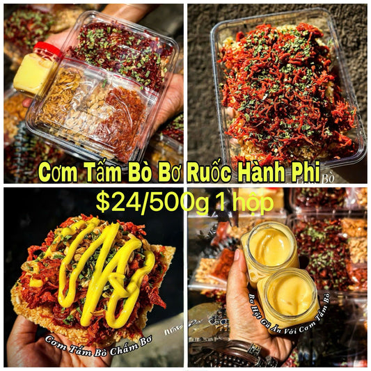 Cơm tấm bò bơ ruốc hành phi