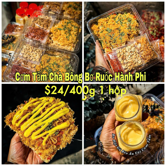 Cơm cháy chà bông bơ ruốc hành phi