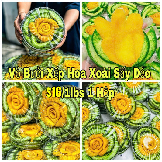 Vỏ bưởi xếp hoa xoài sấy dẻo