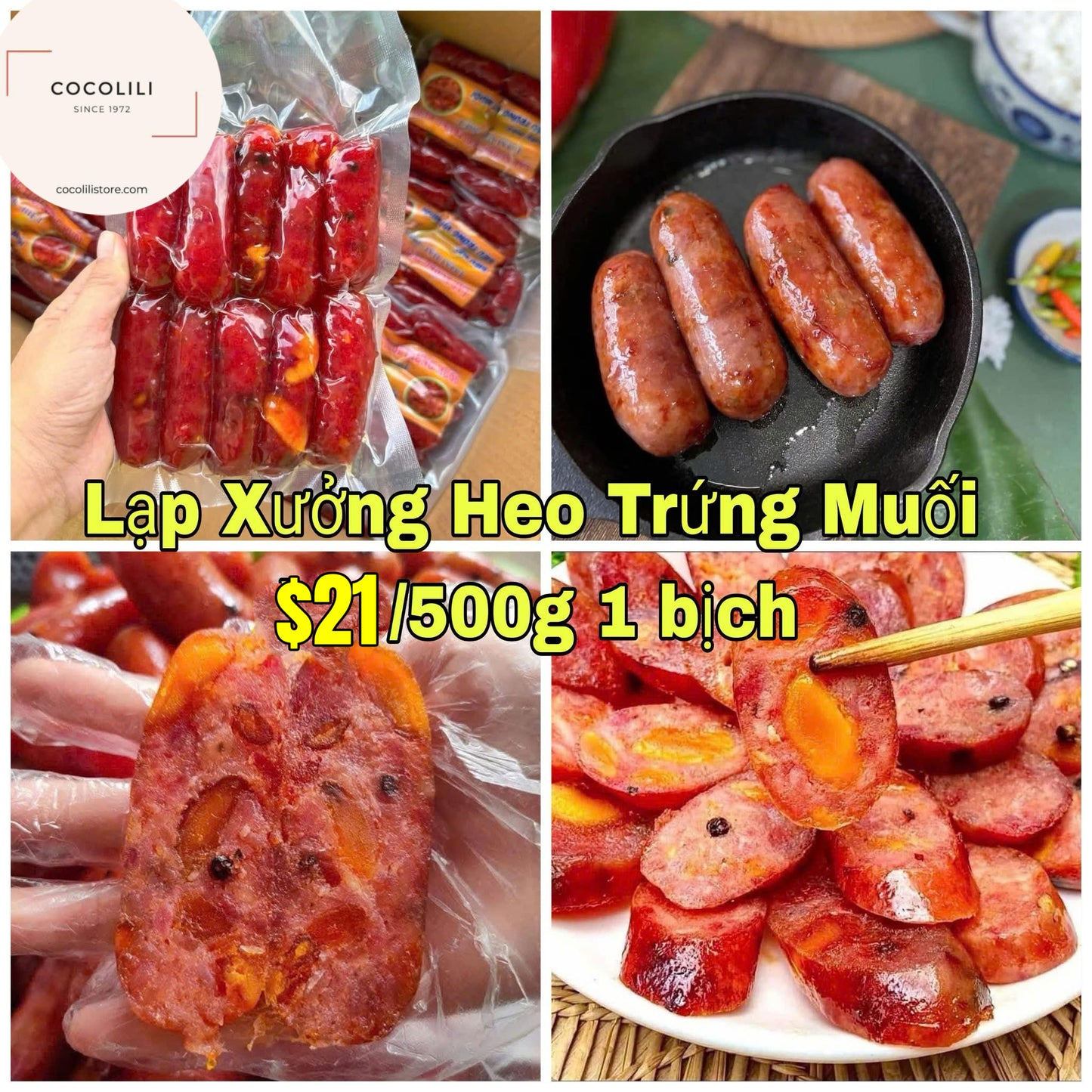 Lạp xưởng heo trứng muối