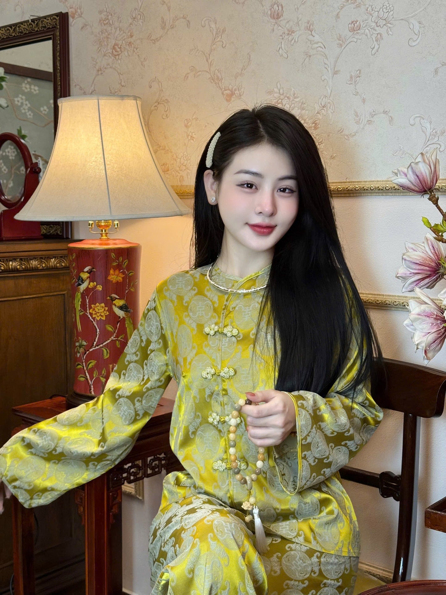 BB295 - Set bà ba lụa gấm thọ dơi