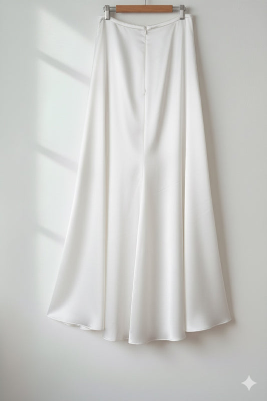 QV02063- Quần váy lụa mã não Trắng..