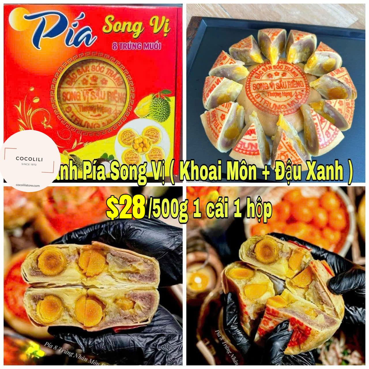 Bánh pía song vị ( khoai môn + đậu xanh)
