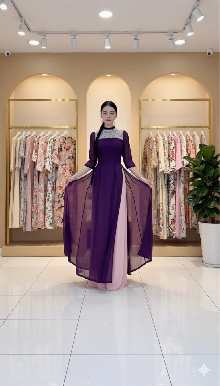 AD2846- Áo Dài only 4T Hạt Đậu Ngọc.