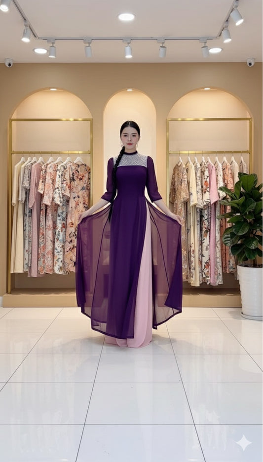 AD2846 1211 - Áo Dài only 4T Hạt Đậu Ngọc.