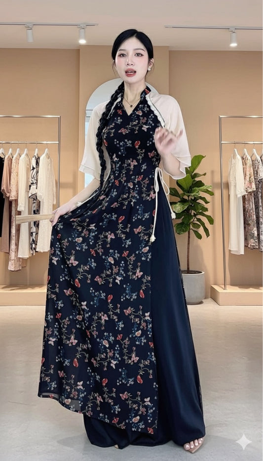 AD2924 - Áo Dài only 4T Hoa Dạ Nguyệt.