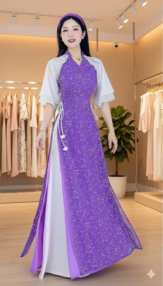 AD2924 - Áo Dài only 4T Hoa Dạ Nguyệt.