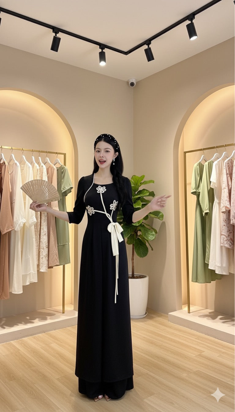AD2913-Áo Dài only 3T Nơ Hoa Đán.