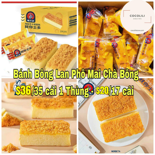 Bánh bông lan phô mai chà bông