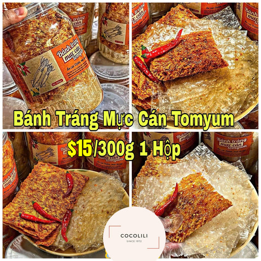 Bánh tráng mực cán tomyum